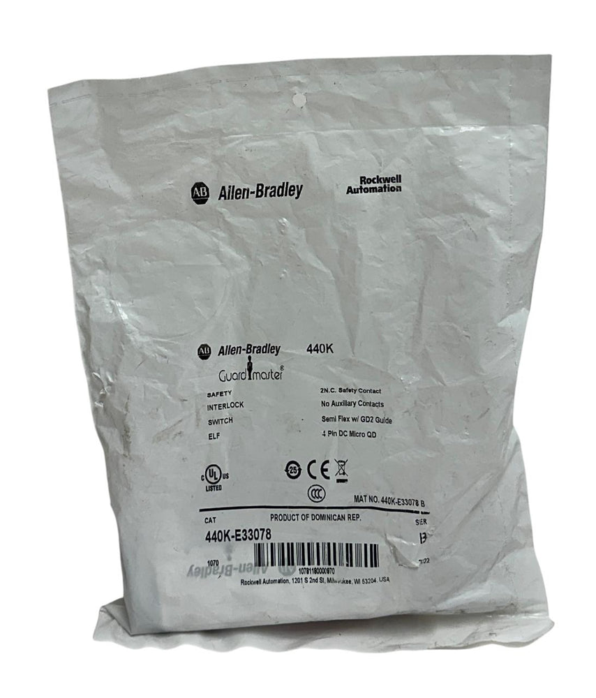ALLEN BRADLEY 440K-E33078 /B Guardmaster SAFETY INTERLOCK SWITCH 4-PIN GD2 NSFS