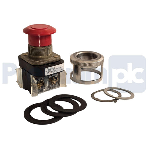 ALLEN BRADLEY 800T-FX6A1 /T 30mm RED 2-POS. PUSH/PULL PB 800TFXA1 w/GUARD NSNP