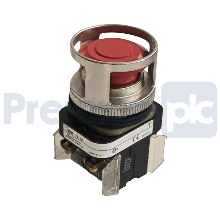 ALLEN BRADLEY 800T-FX6A1 /T 30mm RED 2-POS. PUSH/PULL PB 800TFXA1 w/GUARD NSNP