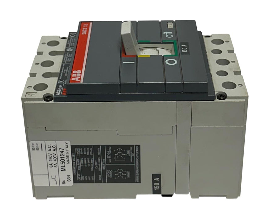 ABB SACE ISOMAX S3N150 / XR-2394 / S3N SACE S3 CIRCUIT BREAKER 150A 600V USNP