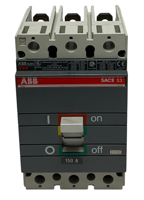ABB SACE ISOMAX S3N150 / XR-2394 / S3N SACE S3 CIRCUIT BREAKER 150A 600V USNP