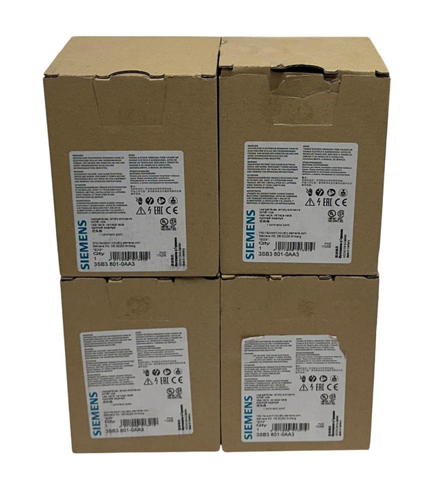 4 SIEMENS 3SB3 801-0AA3 / 3SB38010AA3 EMPTY ENCLOSURES FOR COMMAND DEVICES NSMP