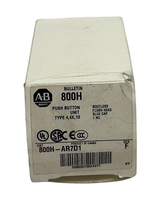 ALLEN BRADLEY 800H-AR7D1 /F BULLETIN 800H PUSH BUTTON FLUSH HEAD BLUE NSMP
