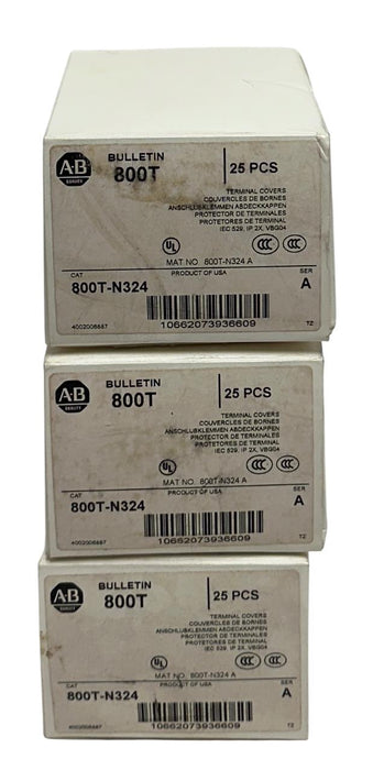 75 ALLEN BRADLEY 800T-N324 /A BULLETIN 800T TERMINAL COVERS CLEAR FOR PILOT NSMP