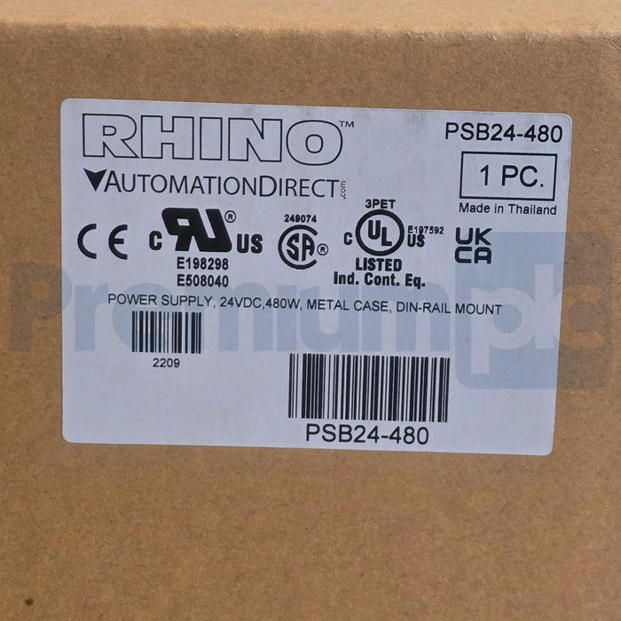 AUTOMATION DIRECT PSB24-480 RHINO PSB SWITCHING POWER SUPPLY 24VDC 480W NSFS