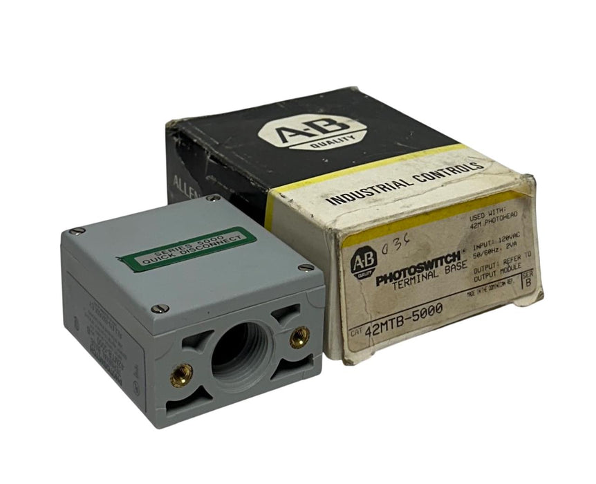 ALLEN BRADLEY 42MTB-5000 /B PHOTOSWITCH TERMINAL BASE 120VAC FOR 42M HEAD NSMP