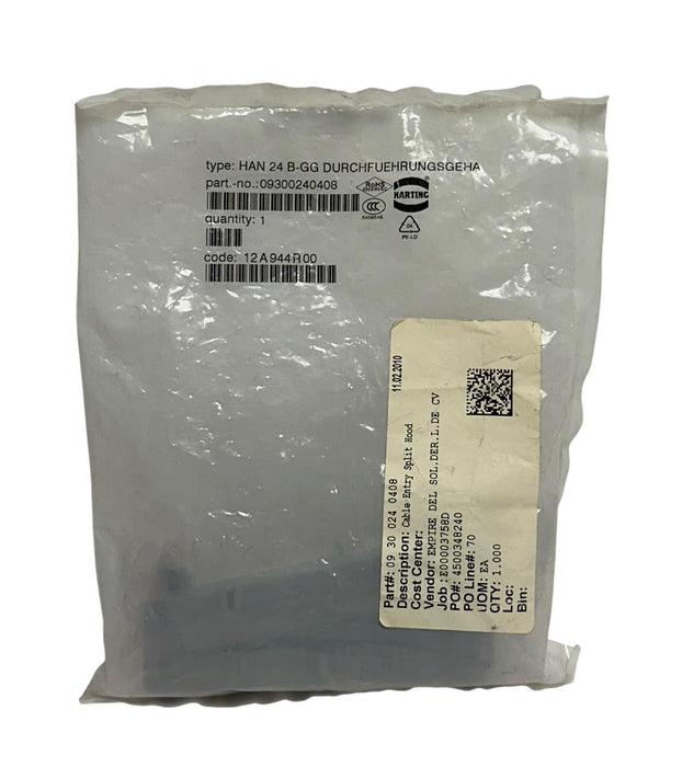 3 HARTING 09300240408 HAN 24 B-GG FEED-THROUGH HOUSINGS / SLIP HOODS OEM NSMP