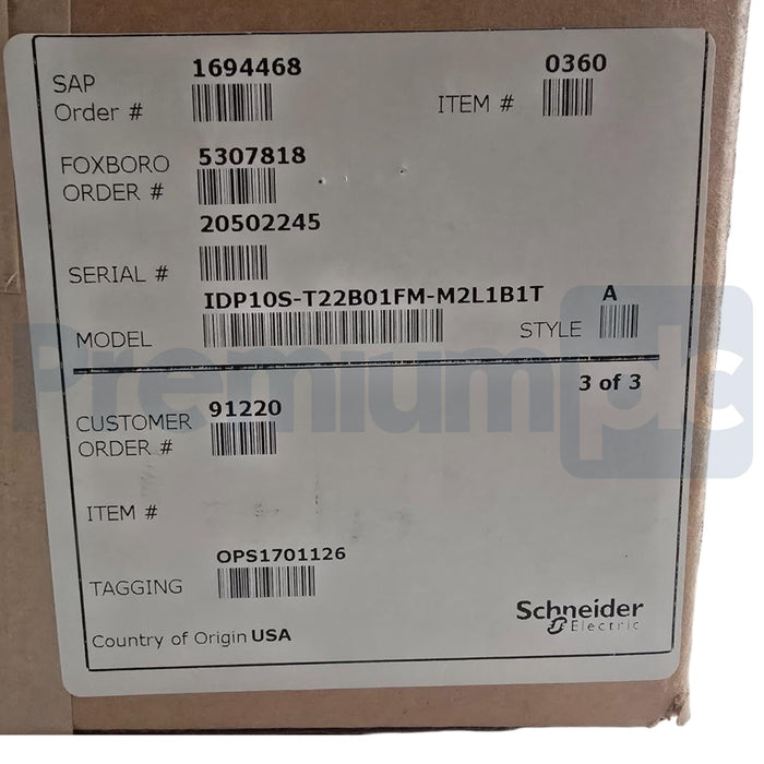 SCHNEIDER FOXBORO IDP10S HART PRESSURE TRANSMITTER IDP10S-T22B01FM-M2L1B1T NSMP