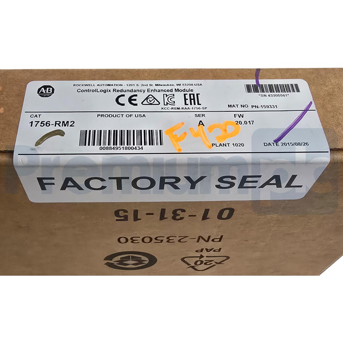 ALLEN BRADLEY 1756-RM2 /A FW 20.017 ControlLogix REDUNDANCY MODULE NSFS (read)