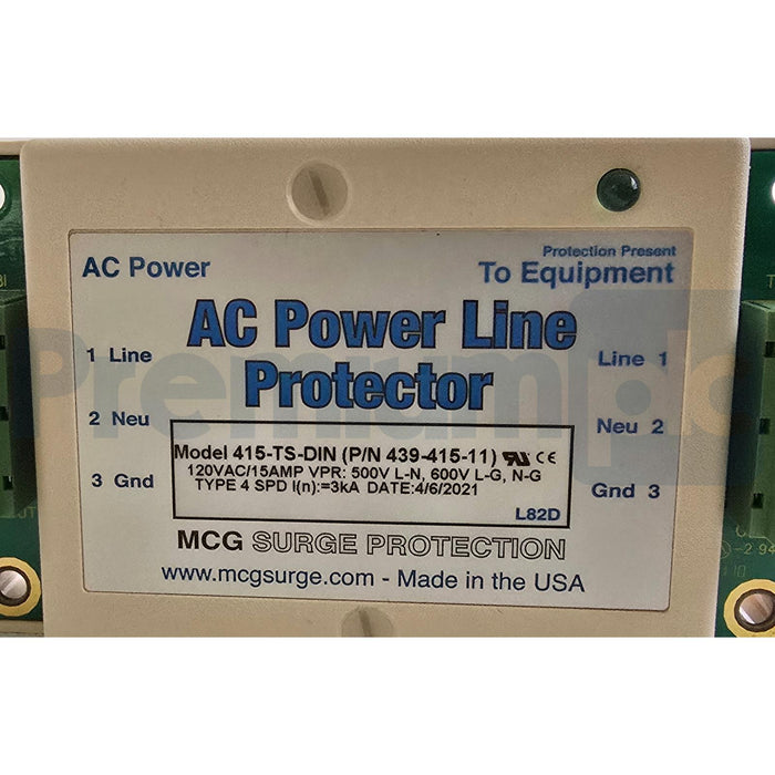 MCG 415-TS-DIN 120V 400 Series  AC SURGE/POWER LINE PROTECTOR 439-415-11 NSMP