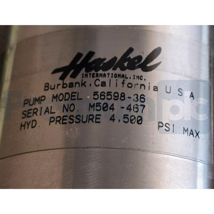 HASKEL 56598-36 HIGH-PRESSURE AIR DRIVEN PUMP, 36:1, 4500 PSI MAX 5659836 NSMP