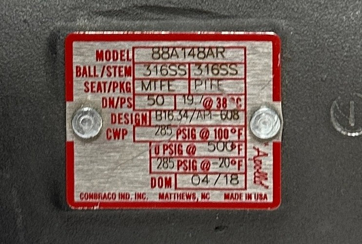 APOLLO A0100U / 88A148AR SPRING-RETURN ACTUATOR AND BALL VALVE 2'' 316SS NSNP