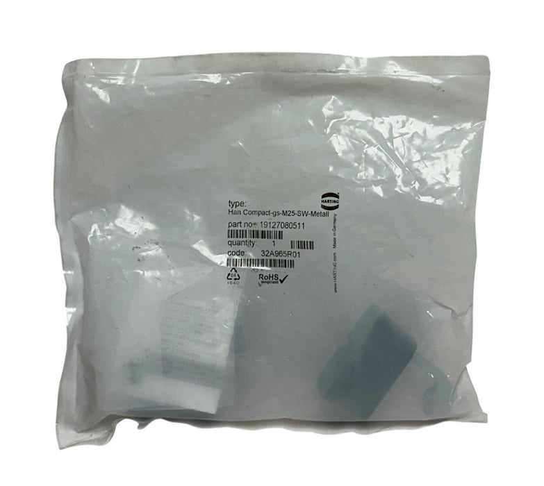 2 HARTING 19127080511 / HAN COMPACT GS M25 SW METAL HOODS FOR CABLE GLANDS NSFS