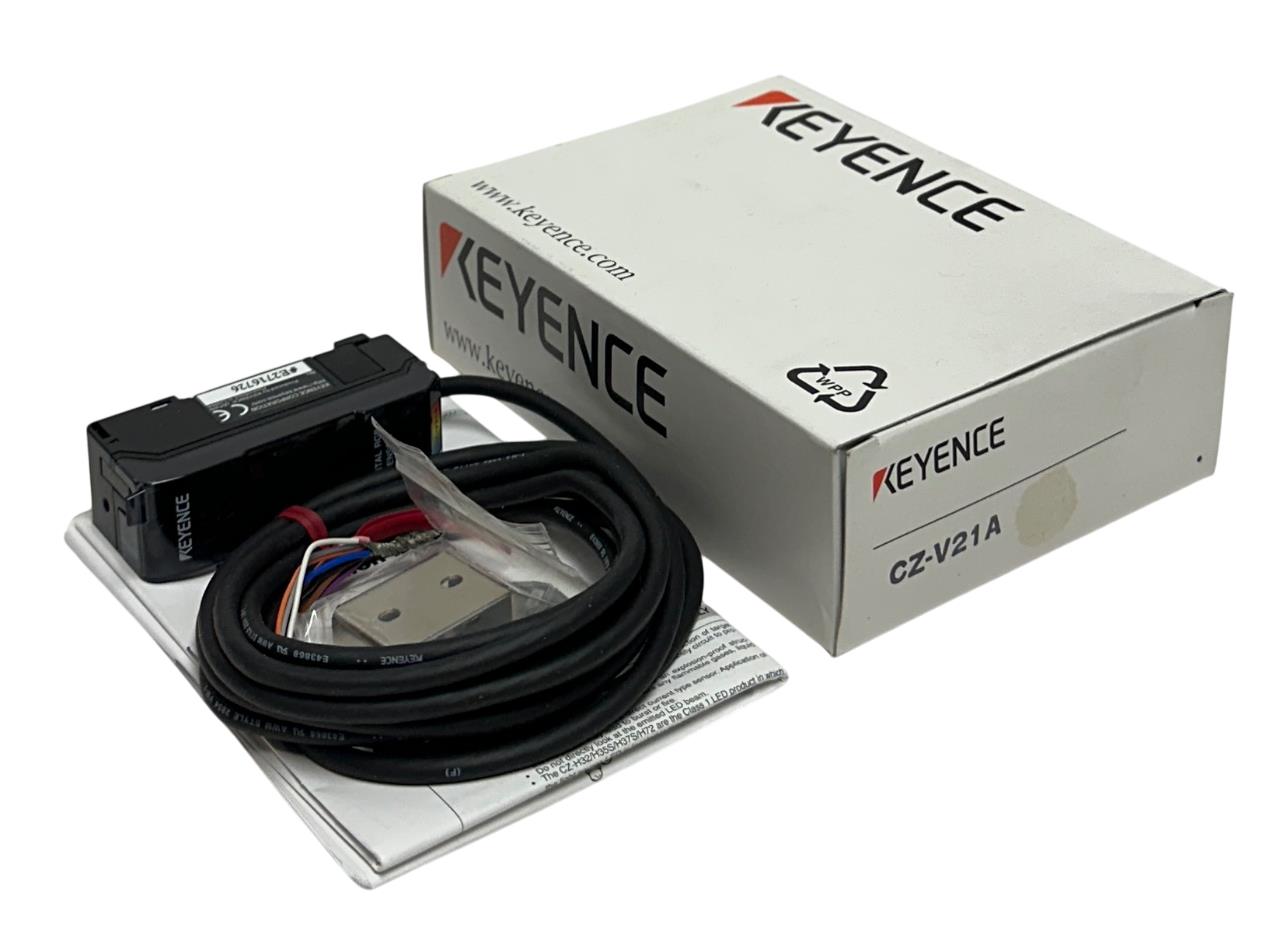 KEYENCE CZ-V21A / CZV21A FIBER OPTIC AMPLIFIER UNIT SENSOR 24VDC NPN OUTPUT NSMP