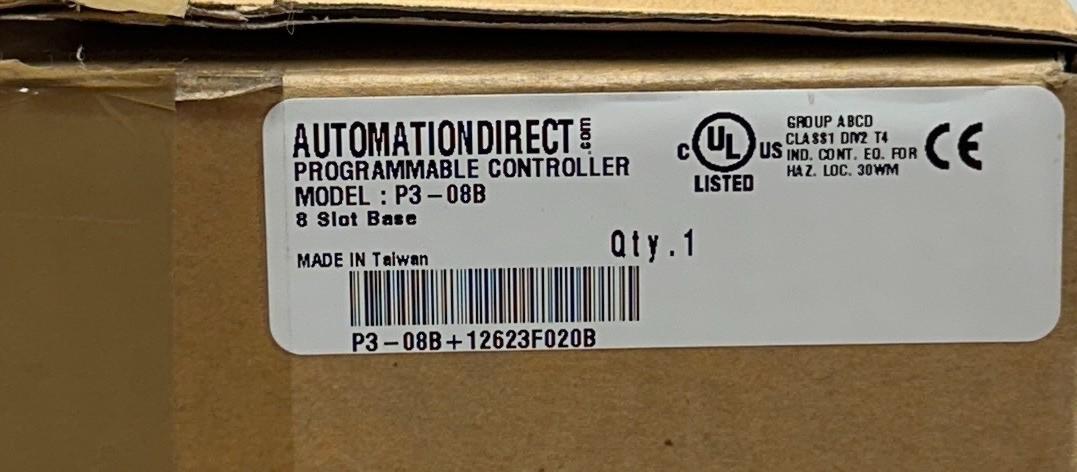 AUTOMATION DIRECT FACTS P3-08B / P308B Productivity3000 8-SLOT BASE / RACK NSMP