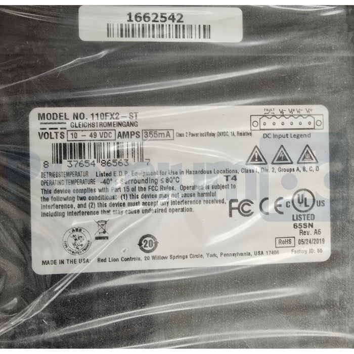 RED LION N-TRON 110FX2-ST INDUSTRIAL EtherNet SWITCH  10-PORT 110FX2ST NSMP