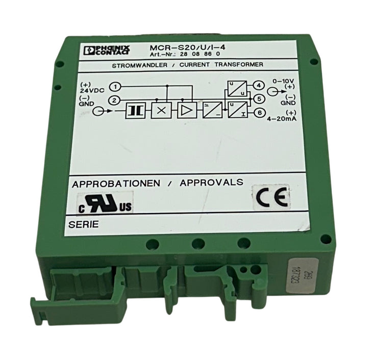 PHOENIX CONTACT MCR-S20/U/I-4 / 2808860 CURRENT TRANSFORMER 24VDC 4-20mA USNP