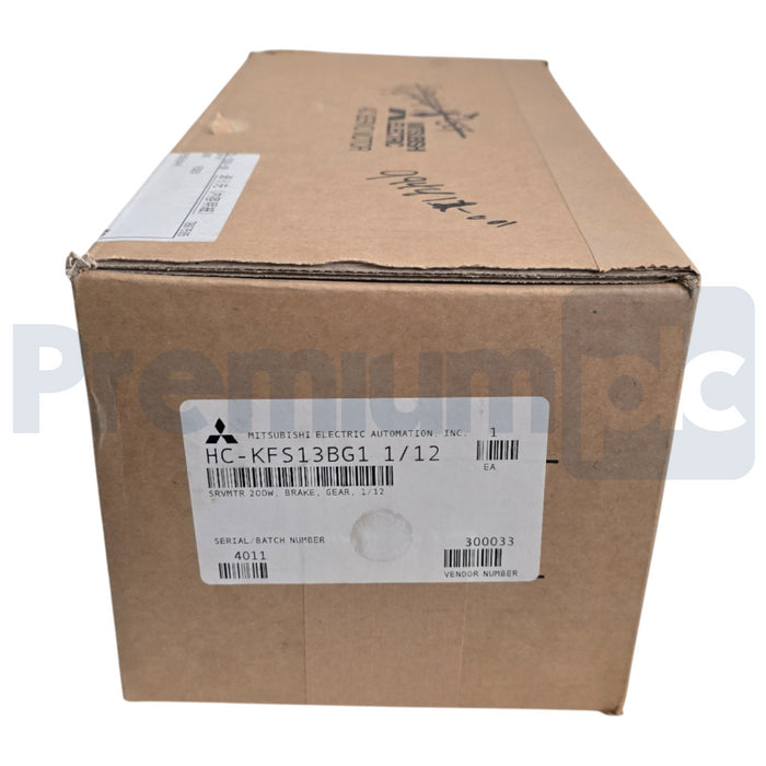 MITSUBISHI HC-KFS13BG1-1/12 / HC-KFS13 SERVO MOTOR 200W, BRAKE, GEAR 1/12 NSFS