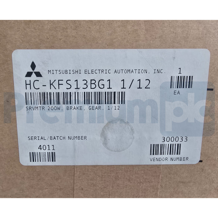 MITSUBISHI HC-KFS13BG1-1/12 / HC-KFS13 SERVO MOTOR 200W, BRAKE, GEAR 1/12 NSFS