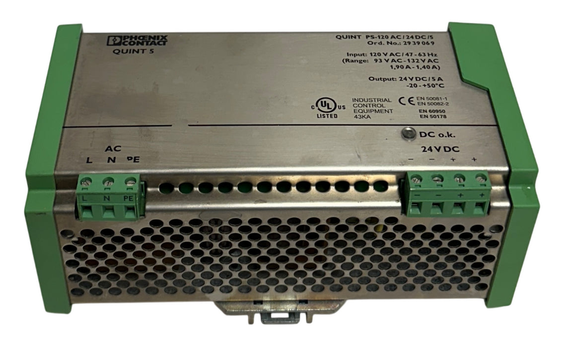 PHOENIX CONTACT QUINT PS-120AC/24DC/5 / 2939069 POWER SUPPLY 78-103-4300 USNP