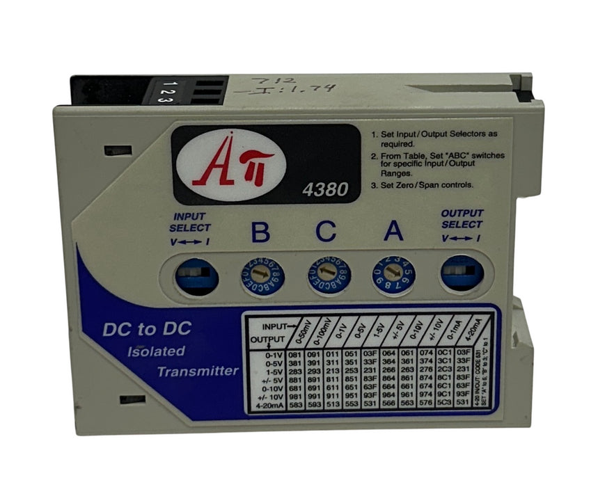 ABSOLUTE PROCESS INSTRUMENTS API 4380 DD / API4380DD DC TO DC TRANSMITTER USNP