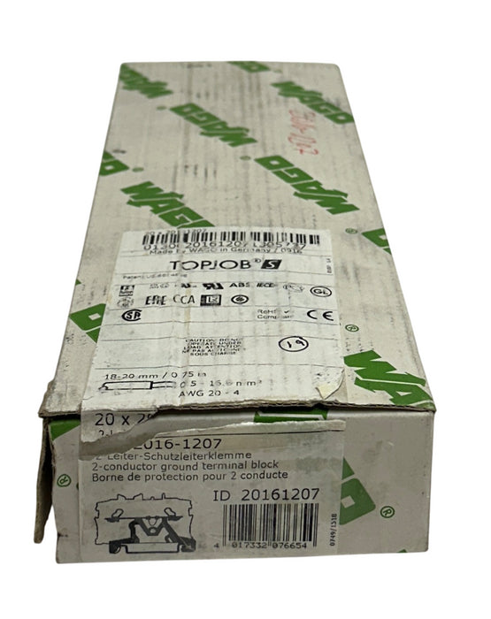 20 WAGO 2016-1207 / 20161207 TOPJOB S 2-CONDUCTOR TERMINAL BLOCKS 2-POS NSMP