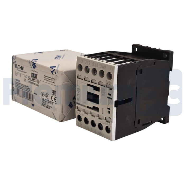 EATON XTCE007B10AD - DILM7-10 XT IEC CONTACTOR 7A, 120V DC COIL, 3P DILM710 NSMP