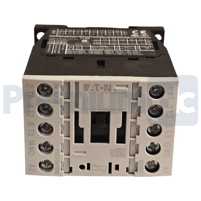 EATON XTCE007B10AD - DILM7-10 XT IEC CONTACTOR 7A, 120V DC COIL, 3P DILM710 NSMP