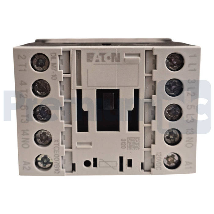 EATON XTCE007B10AD - DILM7-10 XT IEC CONTACTOR 7A, 120V DC COIL, 3P DILM710 NSMP