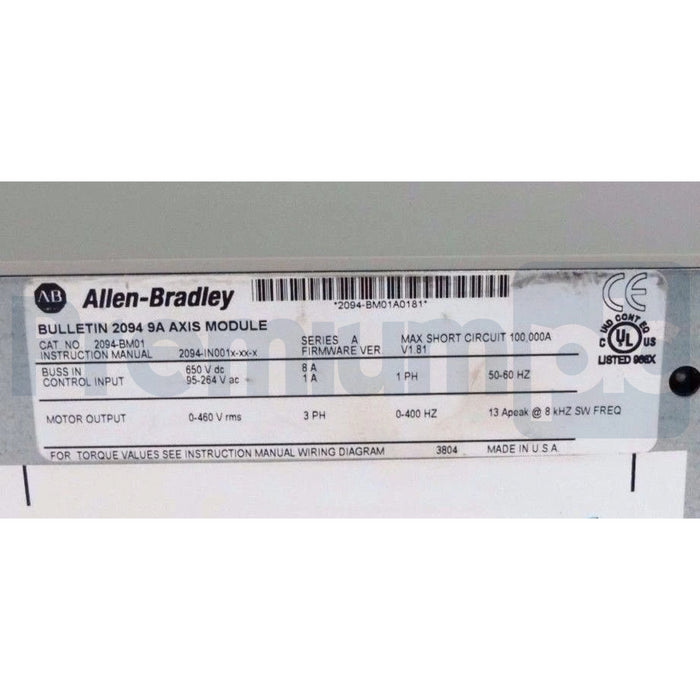 ALLEN BRADLEY 2094-BM01 /A Kinetix 6000 AXIS MODULE F/W V1.81 2094BM01 NSNP