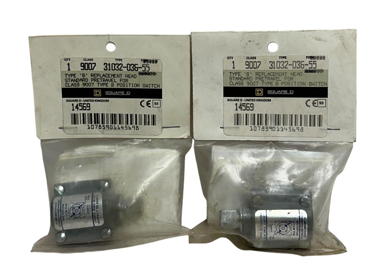 2 SQUARE D CLASS 9007 31032-036-55 / 3103203655 TYPE 'B' REPLACEMENT HEAD NSFS