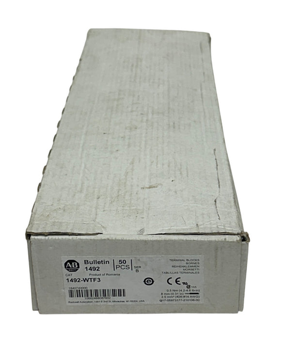 37 ALLEN BRADLEY 1492-WTF3 /B BULLETIN 1492 TERMINAL BLOCKS 3-CIRCUIT FEED NSMP
