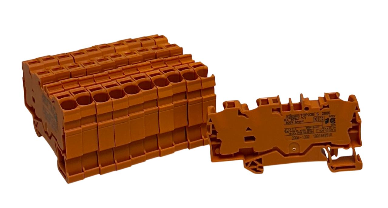 11 WAGO 2006-1302 / 20061302 TOPJOB S FEED-THROUGH TERMINAL BLOCKS 50A 600V NSNP