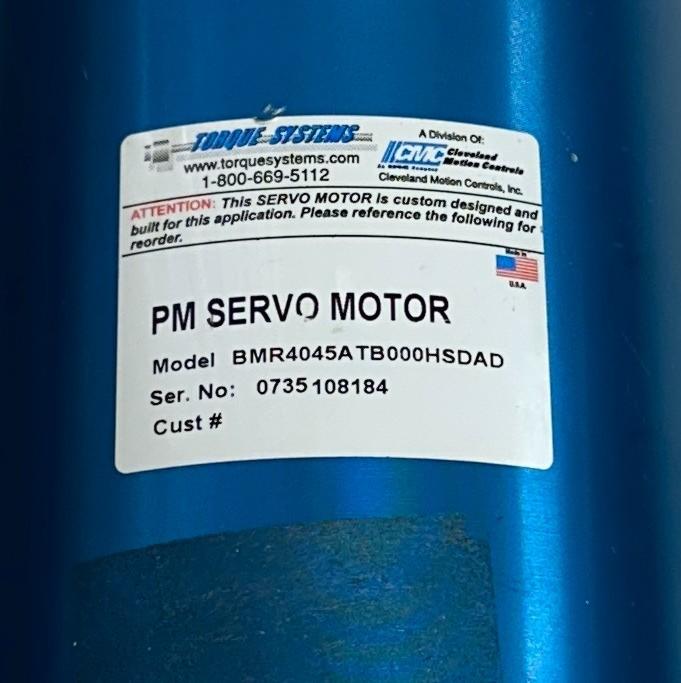 CLEVELAND TORQUE SYSTEMS BMR4045A TB000HSDAD PM SERVO MOTOR 5/8'' SHAFT USNP