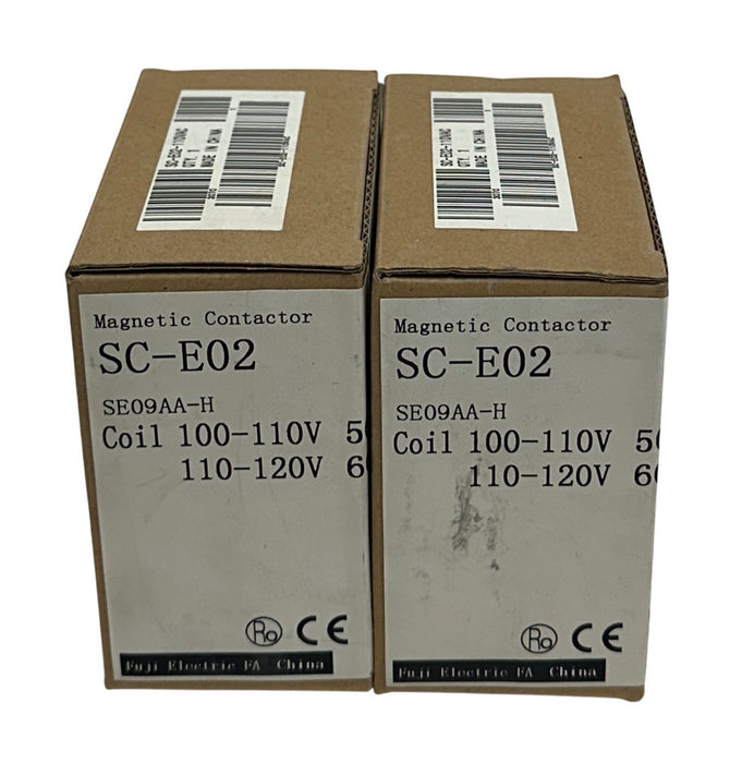 2 FUJI ELECTRIC SC-E02P-110VAC / SC-E02-110VAC / SC-E02 CONTACTORS SE09AA-H NSMP