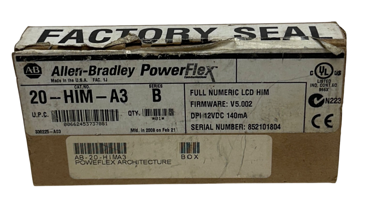 ALLEN BRADLEY 20-HIM-A3 /B PowerFlex FULL NUMERIC LCD HMI KEYPAD 12VDC NSMP