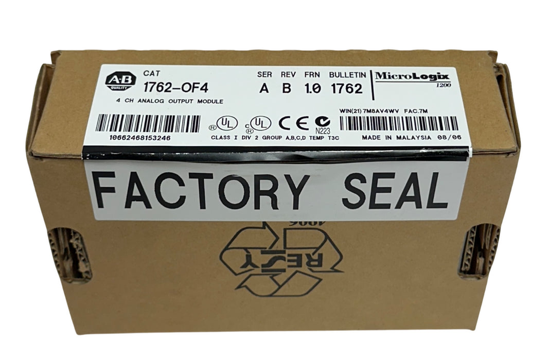 ALLEN BRADLEY 1762-OF4 /A MicroLogix 1200 4-CH ANALOG OUTPUT MODULE 24VDC NSMP