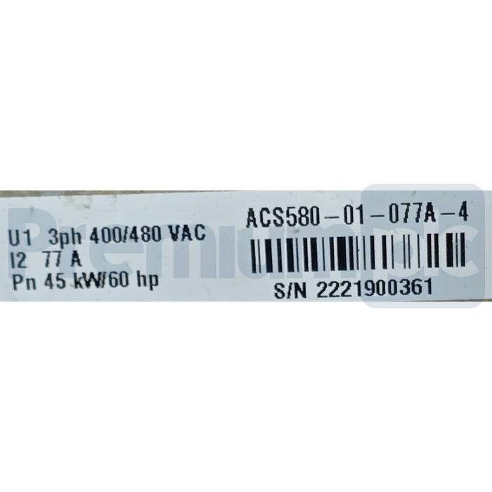 ABB ACS580-01-077A-4+B056 LV AC DRIVE 3AUA0000219775 480V, 50/60HP, 77A NSNP