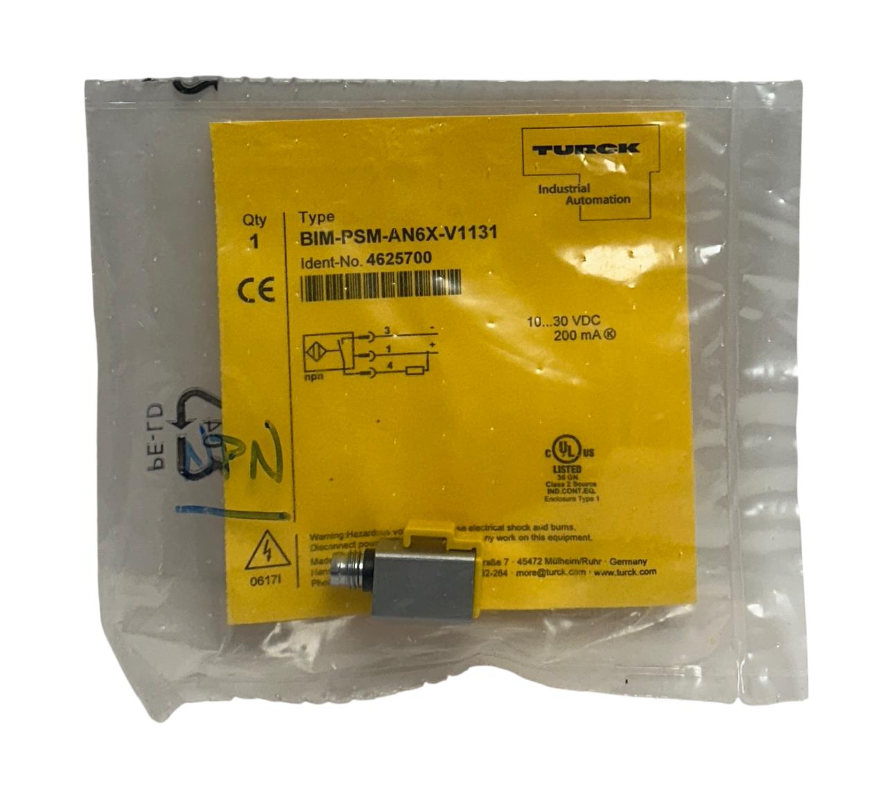 TURCK BIM-PSM-AN6X-V1131 / 4625700 MAGNETIC FIELD SENSOR 10-30VDC 200mA NSMP