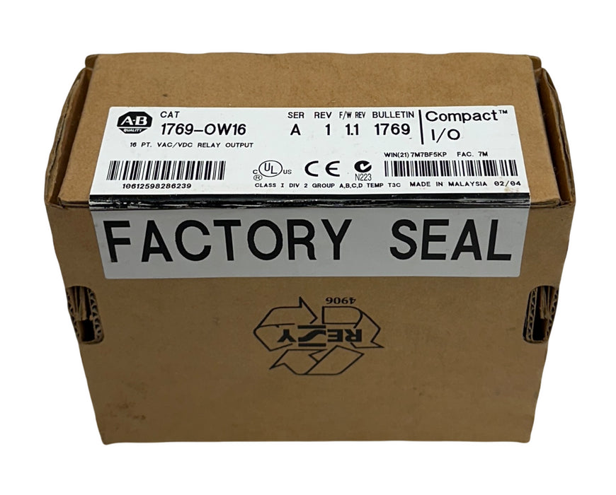 ALLEN BRADLEY 1769-OW16 /A CompactLogix 16-PT RELAY OUTPUT MODULE VAC/DC NSFS