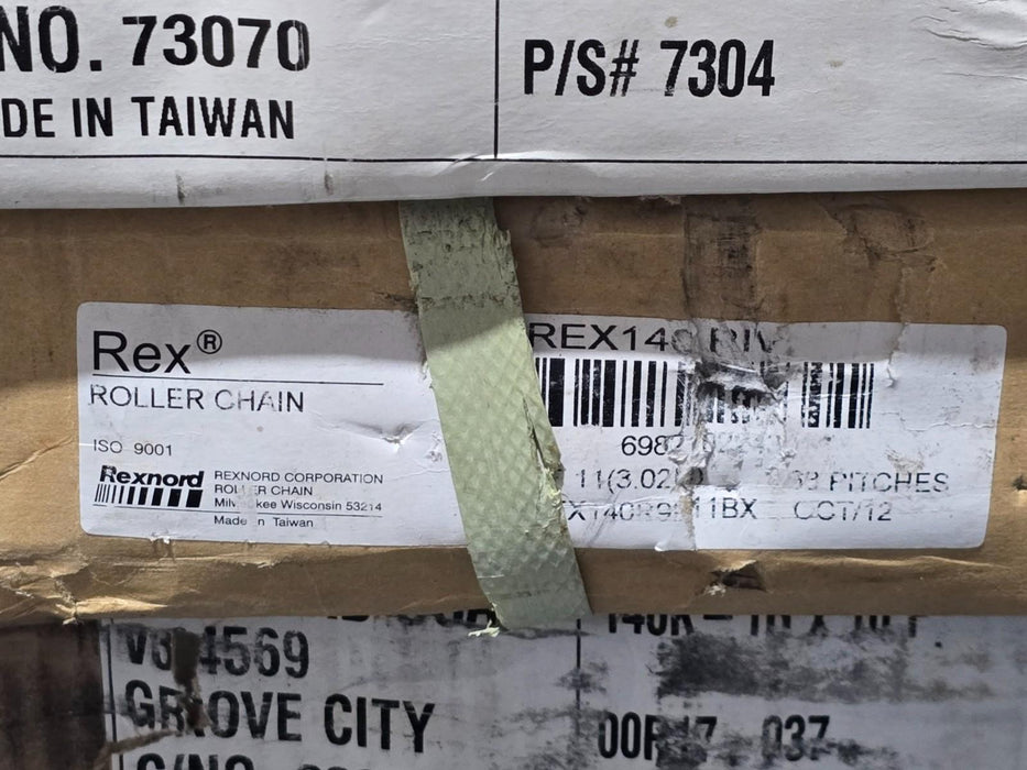 REX REXNORD REX140R9F11BX ROLLER CHAIN REX 140 RIV 9F11" BX 68 PITCHES NSMP