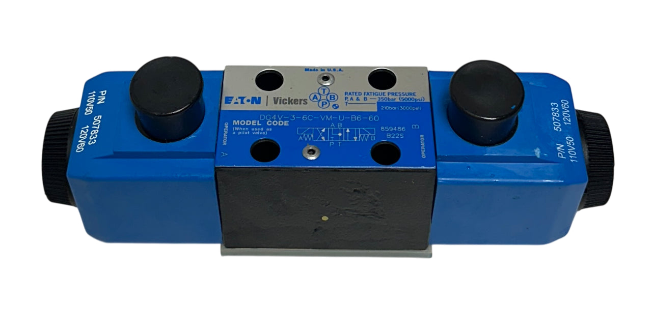 EATON VICKERS DG4V-3-6C-VM-U-B6-60 / DG4V36CVMUB660 CONTROL VALVE 110/120V NSNP