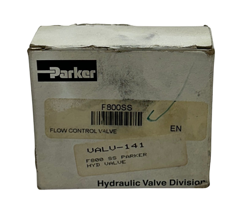 PARKER F800SS HYDRAULIC IN-LINE FLOW CONTROL VALVE Colorflow F SERIES SS NSMP