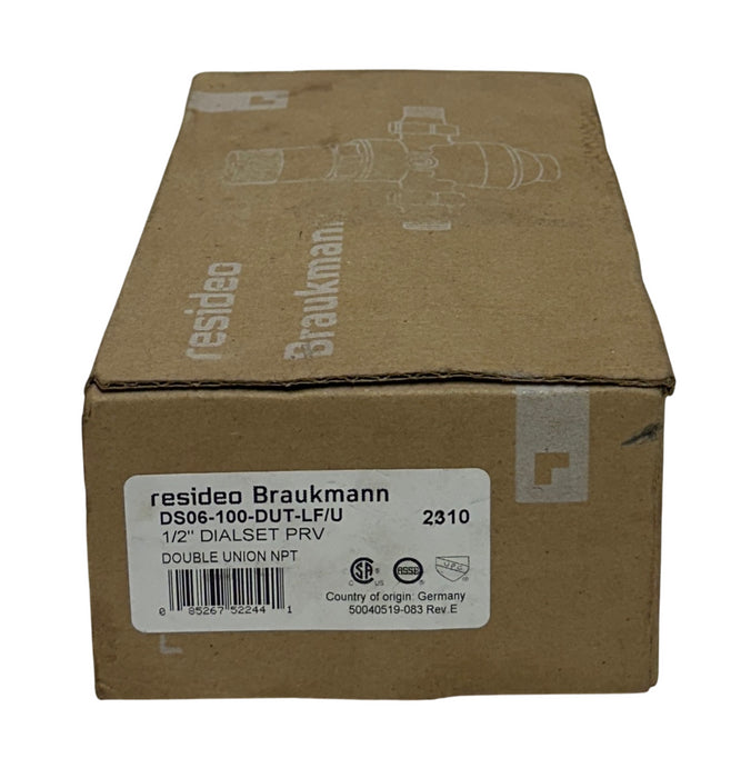RESIDEO BRAUKMANN DS06-100-DUT-LF/U / DS06100DUTLFU DOUBLE UNION 1/2'' PRV NSMP
