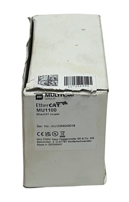 BECKHOFF MULTIVAC MU1100 EtherCAT COUPLER MODULE 24V 107352994 LED NSMP