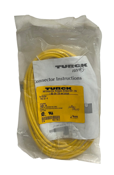 9 TURCK PKG 3Z-6 / U0066-99 PICOFAST SNAP-ON CORDSETS 125V 4A PKG3Z6 NSFS