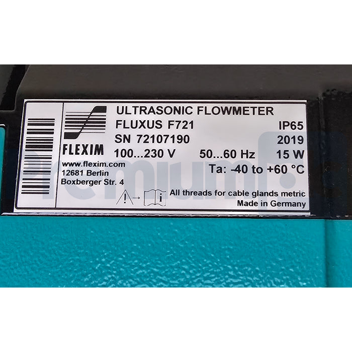 EMERSON / FLEXIM FLUXUS F721 ULTRASONIC FLOWMETER LIQUID 2-CHANNEL 100-230V NSMP
