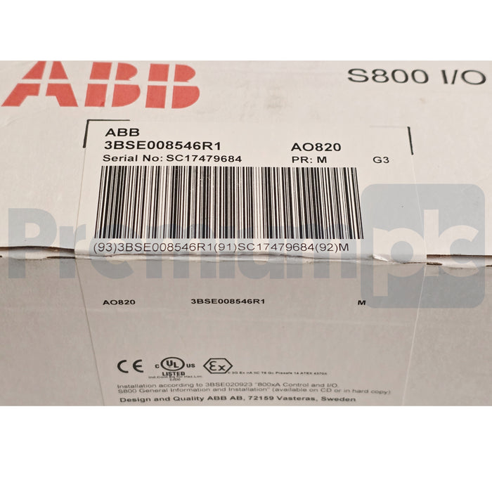 ABB 3BSE008546R1 AO820 S800 I/O 4-CH ANALOG OUTPUT MODULE NSMP