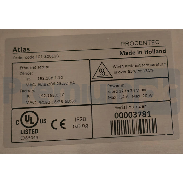 PROCENTEC ATLAS INDUSTRIAL E/NET (IE) DIAGNOSTIC SOLUTION DEVICE 101-800110 NSMP