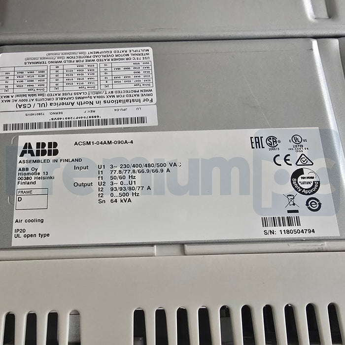 ABB ACSM1-04AM-090A-4 45kW 90A MOTION CONTROL DRIVE 380-480V 3AUA0000019985 NSMP